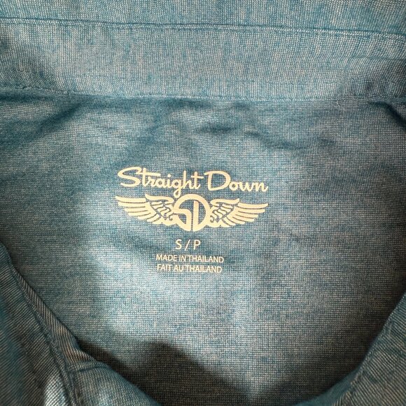 Straight Down Polo Shirt Men Size S Blue Short Sleeve Embroidered Logo Cruz NWT - Picture 6 of 11